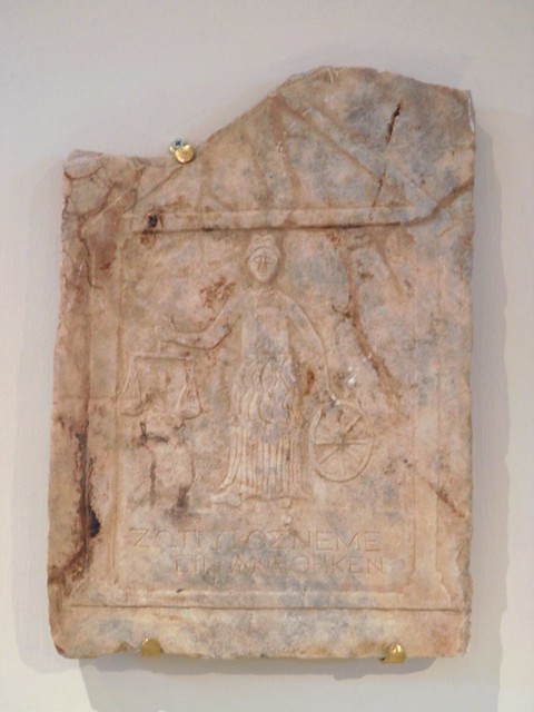 Marble votive relief representing the goddess Nemesis, Archaeological Museum, Dion