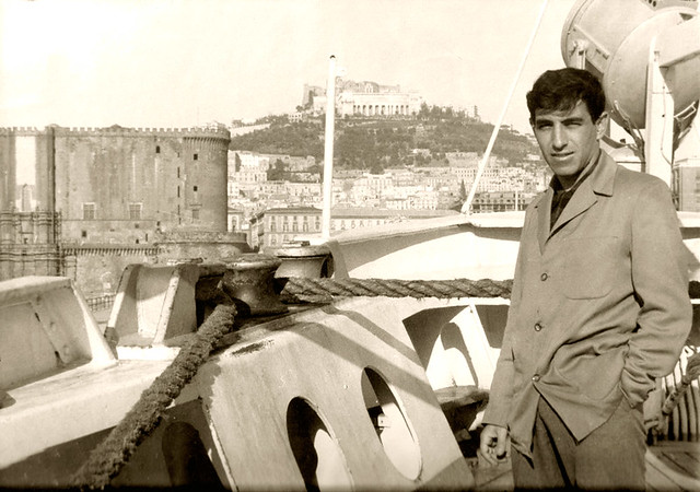 1954, Napoli:  Papa on the boat