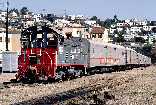 Circus train at Bayshore Yard in 1981