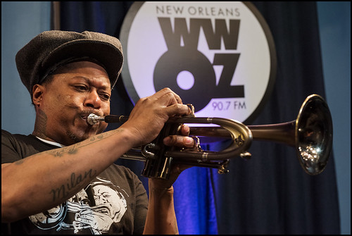 Kermit Ruffins performs during WWOZ Spring pledge drive day 3 on March 16, 2017. Photo by Ryan Hodgson-Rigsbee www.rhrphoto.com