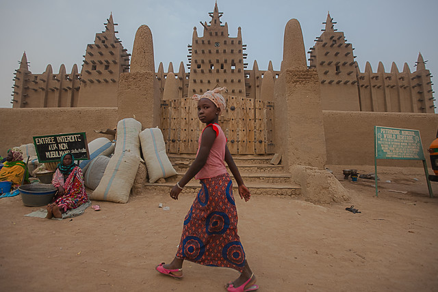 the great mud mosque in Djenne, sahel, mali