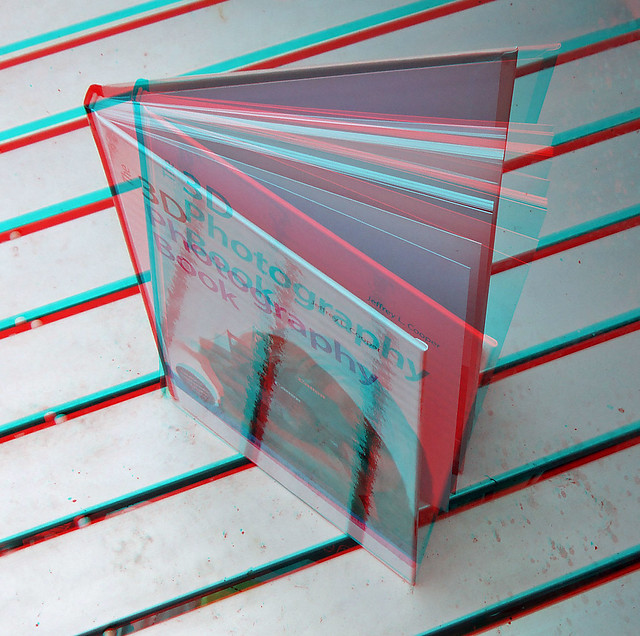 Pop up 3D photography book  3D anaglyph red blue (or cyan ) glasses to view