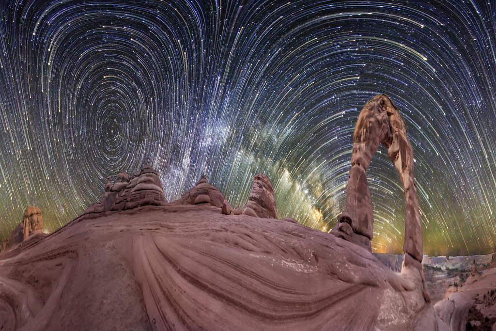 Delicate Arch - 360 Degree Startrail Panorama