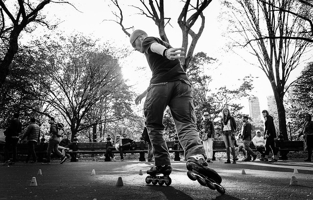 Rollerblading in Central Park, NYC
