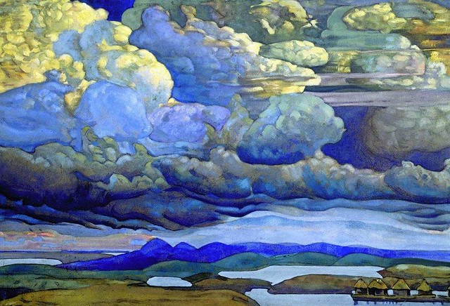 Roerich, Nicholas (1874-1947) - 1912 Battle in the Heavens (State Russian Museum, St. Petersburg, Russia)