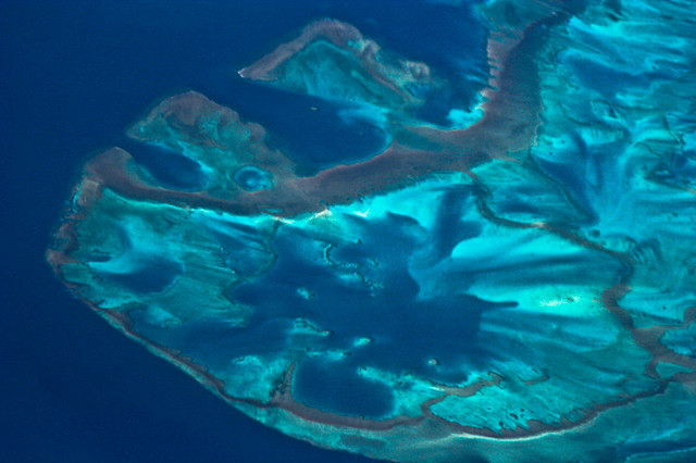 Aerial View of Coral Sea Near Papua New Guinea