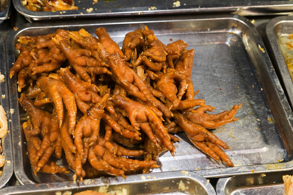 Xiamen chicken feet snack on market