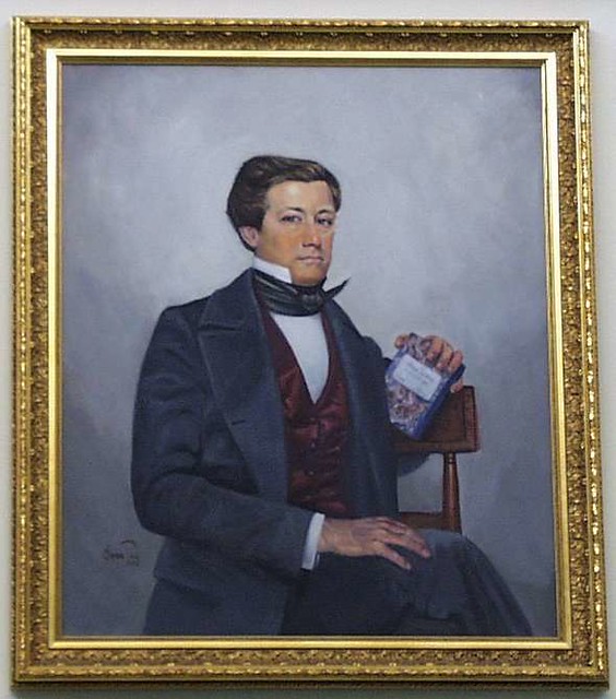 James Melville Gilliss (1811-1865) es considerado el fundador del Observatorio Naval de los EE.UU..Painting by Jean Pilk