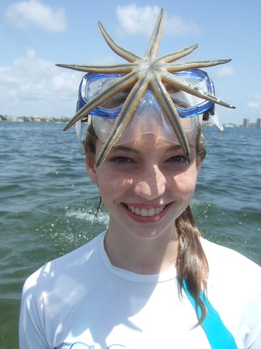 Kristine with a 9 armed starfish