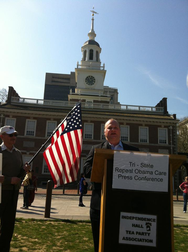 Michael Johns Addresses 'Repeal Obamacare' Press Conference, Independence Hall, Philadelphia, Pennsylvania, March 23, 2012