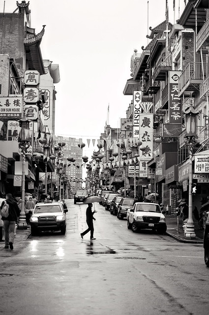 Jaywalking in Chinatown
