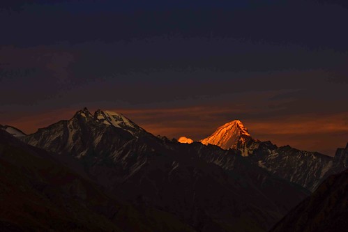 sunset india mountain snow colour peak himachalpradesh chikul