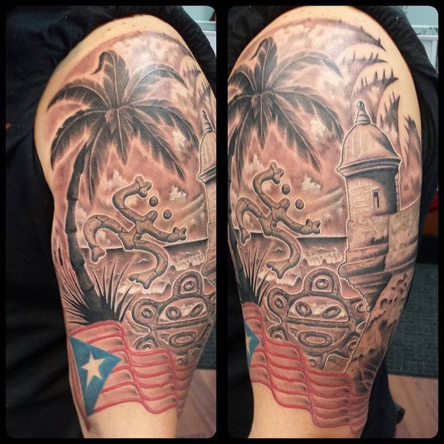 boricua #tattoo by #sherifftattoos #customtattoo #customd…