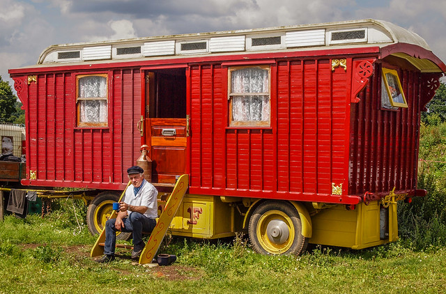 This showman's wagon was built in 1933. It would have been used as a dwelling by circus or fairground proprietors