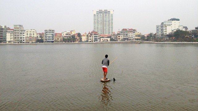 Fishing, West Lake, Hanoi