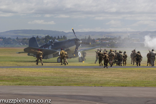 Tauranga airshow 2012  - mock battle  .