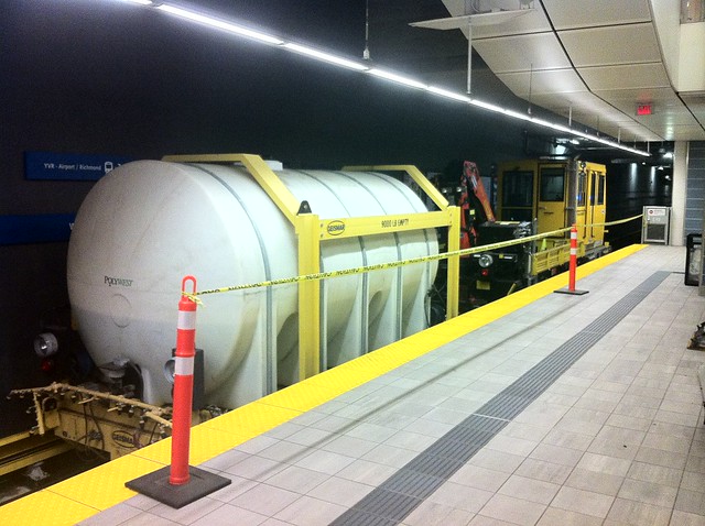 Canada Line maintenance vehicle at Waterfront Station