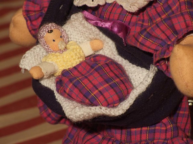 Emilka: a Waldorf doll with a little baby girl