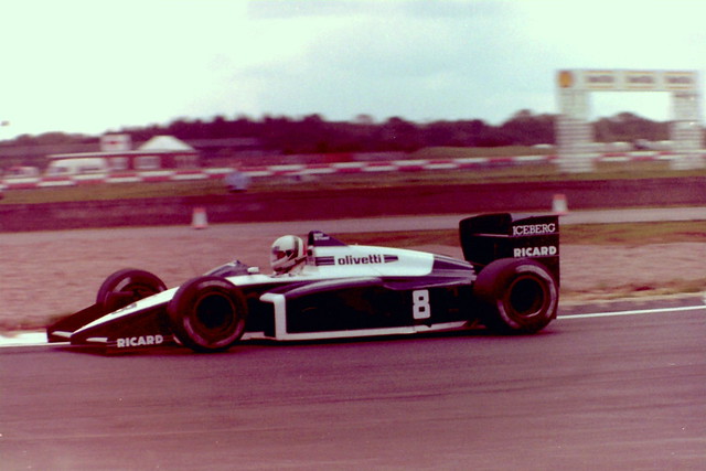 Andea de Cesaris - Brabham BT56 during tyre testing at Silverstone 1987