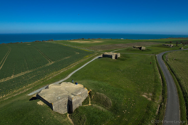 Longues sur Mer Battery seen from a kite