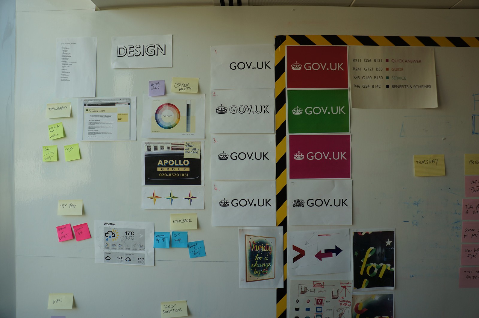 Photo: Early design concepts for GOV.UK before launch