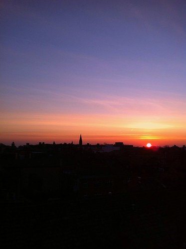 morning sun silhouette sunrise rooftops harrogate