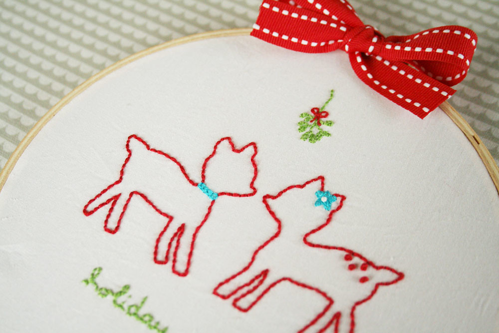Christmas Deer Embroidery Pattern