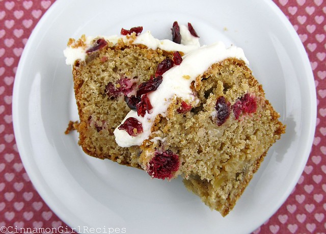 Cranberry Ginger Bread with Cream Cheese Frosting