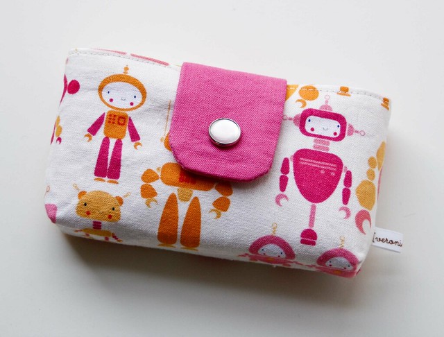 Pink Robots Snappy Tissue Cozy