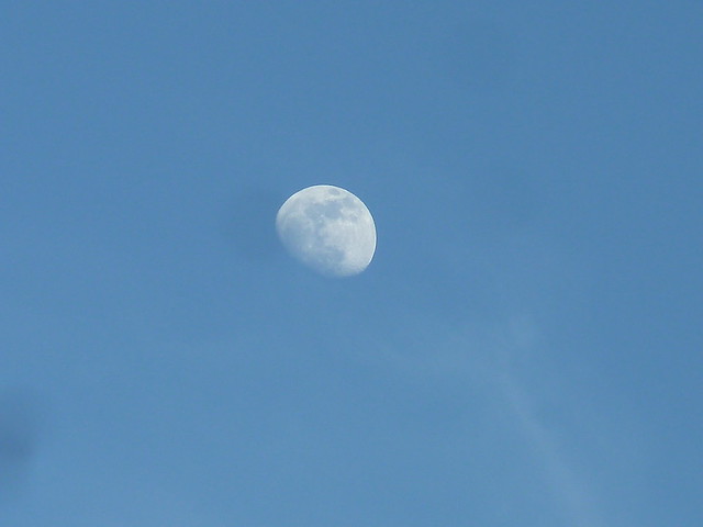 Moon over Northridge, California on February 3, 2012.