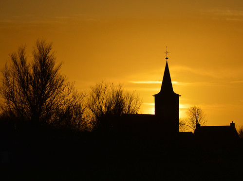 holland church sundown kerk friesland blessum zonsondergand