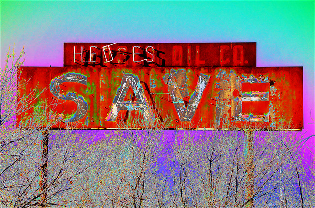Hedges Oil Company sign Save Solarized