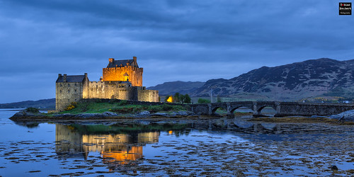 travel reflection castle evening abend scotland europa europe dusk bluehour dämmerung spiegelung burg reise schottland dorie abenddämmerung 2016 eileandonancastle