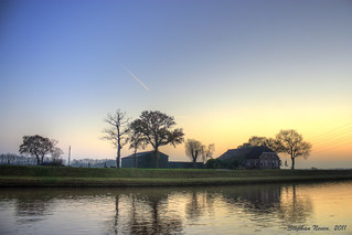 Sunset along the canal (HDR)