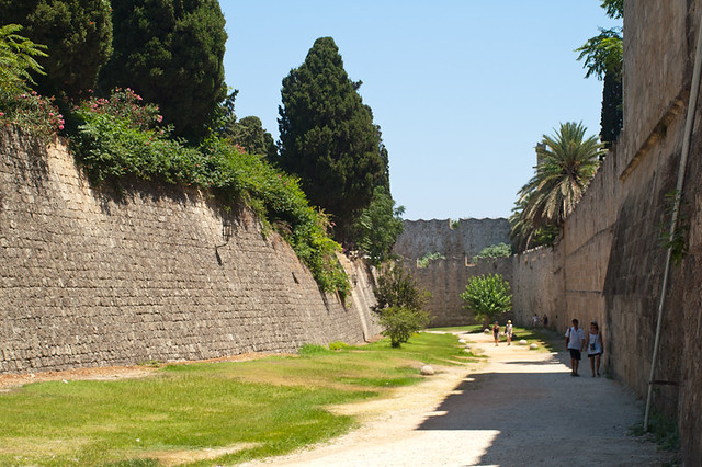 Fortress in Rhodes. View between 1st and 2nd wall