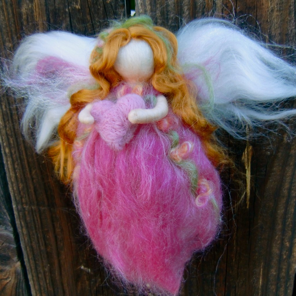 Valentine Fairy with Heart needle felted wool angel by Reb… | Flickr