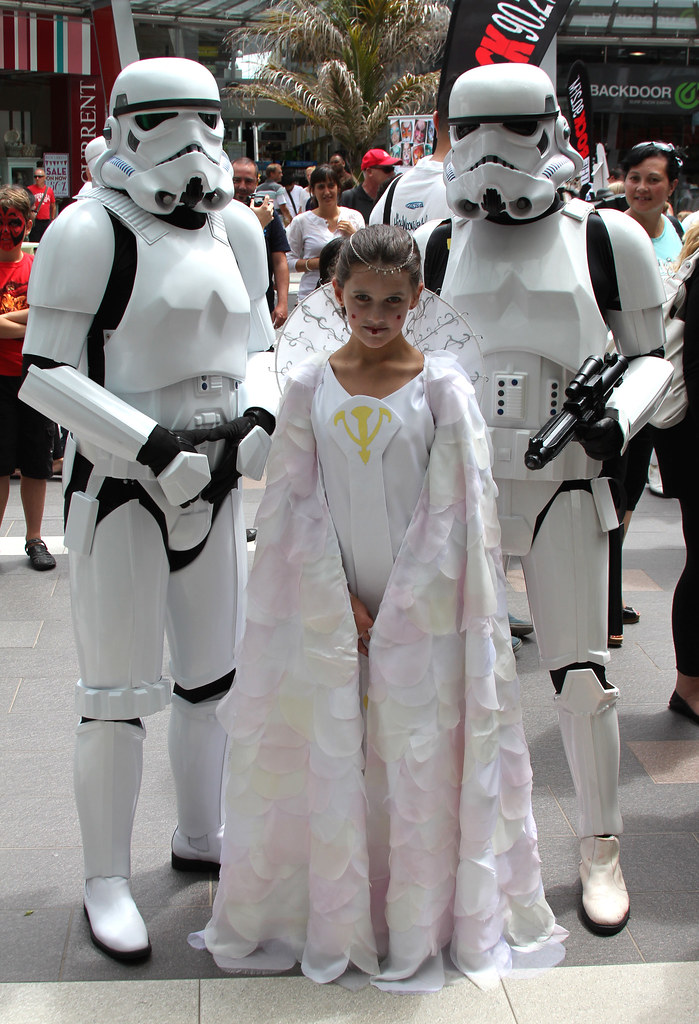 Queen Amidala with stormtroopers