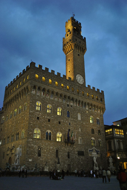 Evening at the Palazzo Vecchio, Florence, Italy