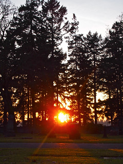 Cemetery sunset