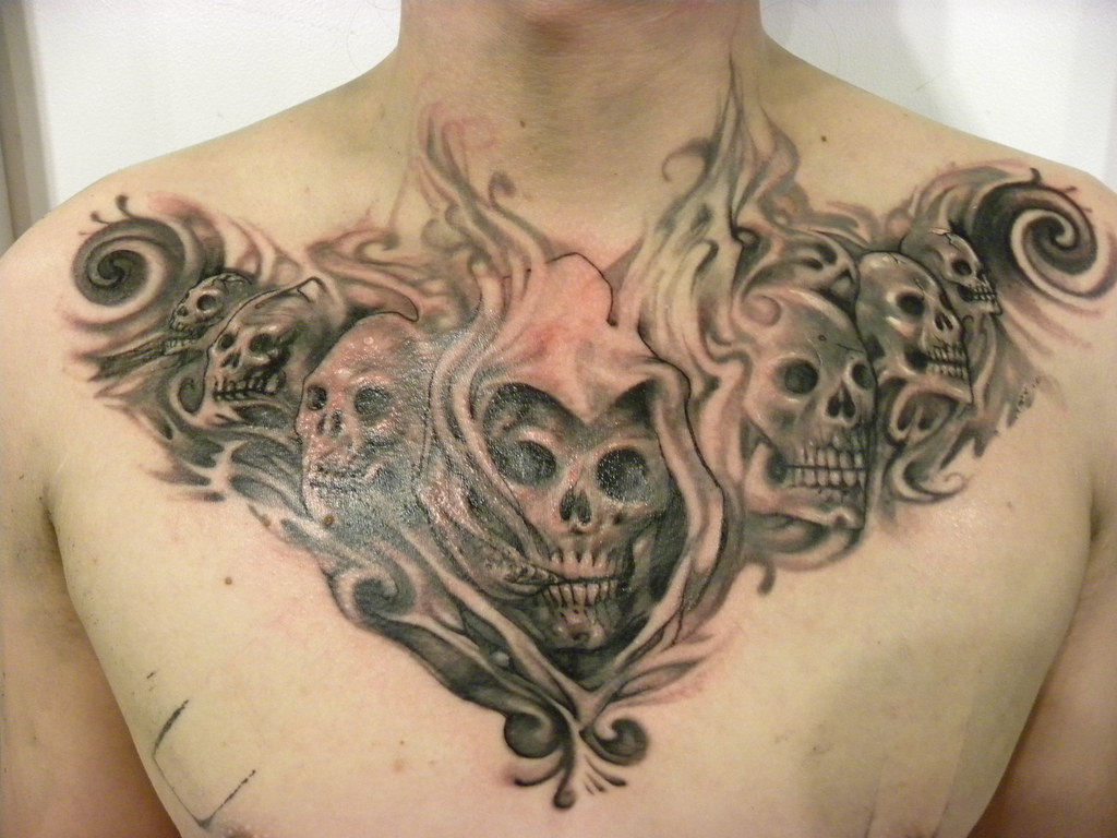 Skulls and Smoke Tattoo by Vince Wishart. 