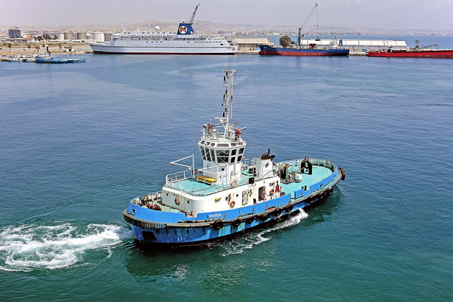 Mediterranean Sea 2011. Tug Marion at Larnaca.Cyprus.