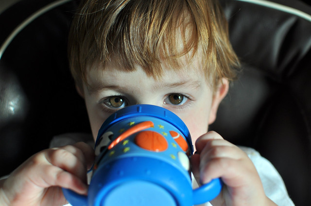 Toddler Mason and his sippy cup
