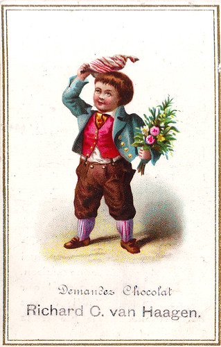 chocolat van haagen boy with flowers raising hat in right … | Flickr