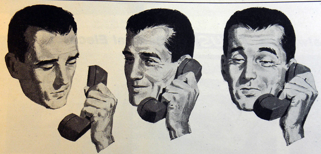 Three guys talking on the phone | Life Magazine 11-17-1958 | Flickr