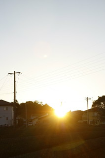 日本・掛川市，靜岡県・錯覺中，晨陽與夕陽的共同體