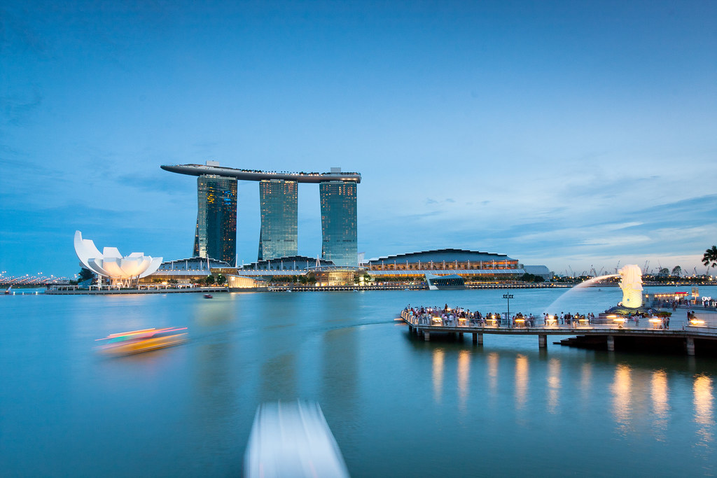 Marina Bay Sands and Merlion