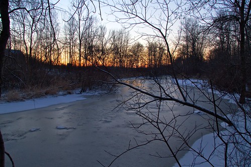 trees winter sunset snow wisconsin river unitedstates solstice brook spruce kellybrook ocontoriver