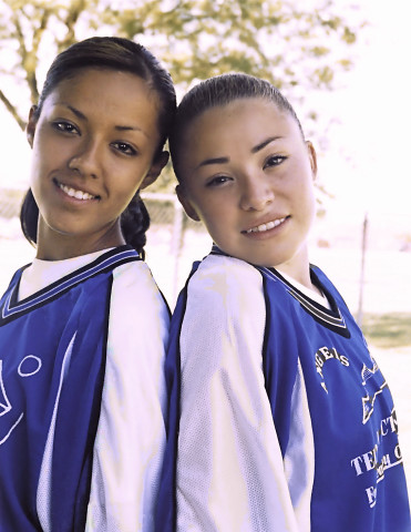 Two soccer girls posing for CSLEP