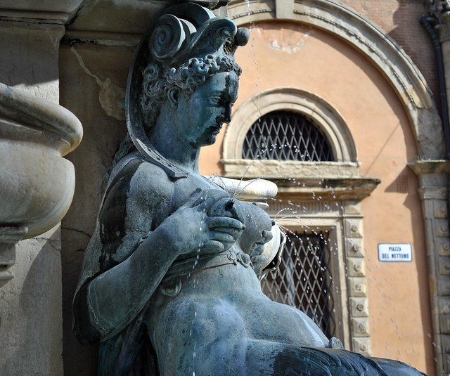 Mermaid from the Fountain of neptune in Bologna, Italy