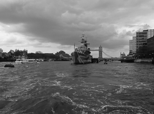 Tower Bridge and HMS Belfast (Monochrome)